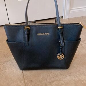Michael Kors black Jet Set tote large